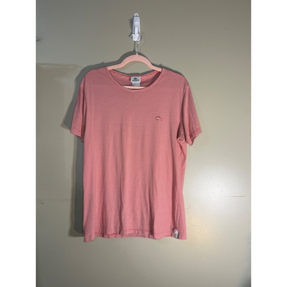 Lacoste Other - Lacoste Mens Slim Fit Striped T-Shirt Red White Cotton Size 5 Large F8330
